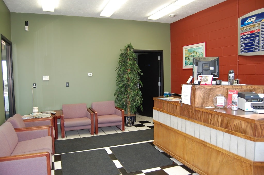 Front Desk and Lounge Area